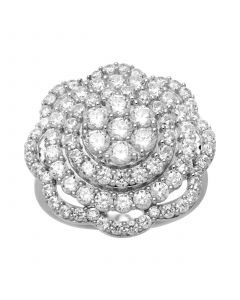 Diamond Flower Cluster Ring (3 ct. t.w.) in 10k White Gold