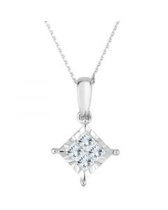 Princess Quad 18" Pendant Necklace (3/4 ct. t.w.) in 14k White Gold