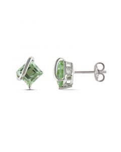 Green Quartz (2 1/4 ct. t.w.) Sterling Silver, Stud Earrings