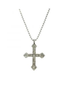 Men's Pewter Large Crucifix Necklace