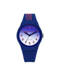 Unisex 3 Hands Blue Silicon Strap Watch 38mm