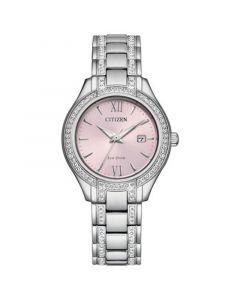 Eco-Drive Women's Silhouette Crystal Stainless Steel Bracelet Watch 30mm