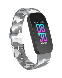 Unisex Gray Camo Silicone Strap Active Smartwatch 44mm