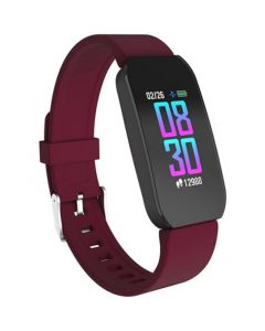 Unisex Burgundy Silicone Strap Active Smartwatch 44mm