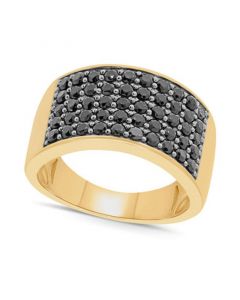 Men's Black Diamond Ring (2 ct. t.w.) in 14k Gold-Plated Sterling Silver