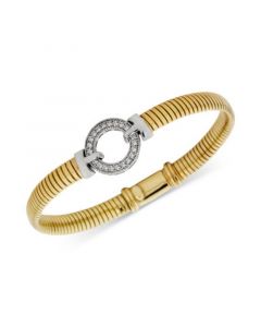 Diamond Circle Tubogas Bracelet (1/3 ct. t.w.) in Sterling Silver & 14k Gold-Plate