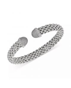 Diamond Mesh Cuff Bracelet (1/2 ct. t.w.) in Sterling Silver or 14k Gold-Plated Sterling Silver