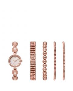 Women's Rose Gold-Tone Bracelet Watch Gift Set, 26mm