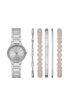 Women's Silver Bracelet Watch Gift Set, 30mm