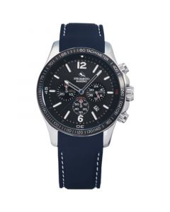 Men's Chronograph Lincoln Blue Silicone Strap Watch 45mm