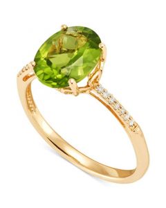 Peridot (2-3/4 ct. t.w.) & Diamond (1/20 ct. t.w.) Ring in 14k Gold