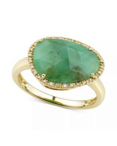 Emerald (4 ct. t.w.) & Diamond (1/10 ct. t.w.) Statement Ring in 14k Gold (Also in Ruby & Sapphire)