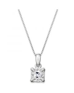 Princess-Cut Diamond Solitaire Pendant 18" Necklace (1/4 ct. t.w.) in 14k White Gold