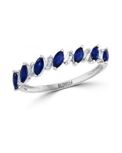 EFFY® Sapphire (5/8 ct. t.w.) & Diamond (1/8 ct. t.w.) Statement Ring in 14k White Gold