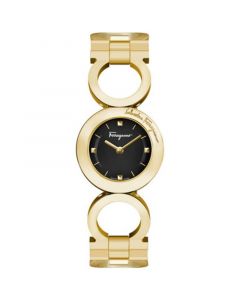 Ferragamo Women's Swiss Gancino Gold Ion Plated Bracelet Watch 28mm