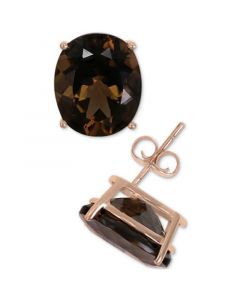 Smoky Quartz Oval Stud Earrings (8-3/8 ct. t.w.) in 14k Rose Gold