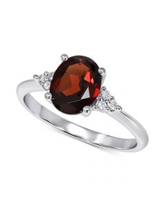 Rhodolite Garnet (3 ct. t.w.) & Diamond (1/20 ct. t.w.) Ring in 14k White Gold