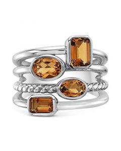 EFFY® Citrine Multirow Statement Ring (2-1/5 ct. t.w.) in Sterling Silver