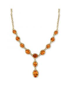 EFFY® Citrine (26-1/2 ct. t.w.) & Diamond (1-1/4 ct. t.w.) Fancy 16" Lariat Necklace in 14k Gold