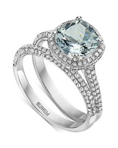 EFFY® Aquamarine (2-1/6 ct. t.w.) & Diamond (3/4 ct. t.w.) Bridal Set in 14k White Gold