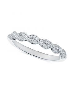 Diamond Twist Pavé Band (1/6 ct. t.w.) in 14k White Gold