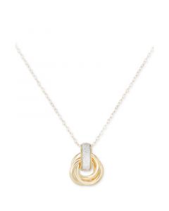 Glitter Love Knot 18" Pendant Necklace in 10k Gold