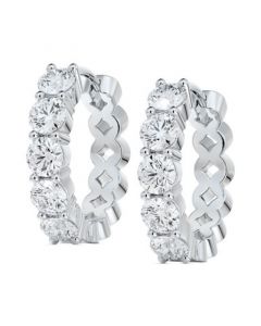 Diamond Extra Small Hoop Earrings (3/4 ct. t.w.) in 14k White Gold, 0.385"