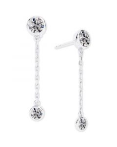 Diamond Bezel Chain Drop Earrings (3/8 ct. t.w.) in 14k White Gold