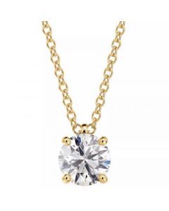 Diamond Solitaire Pendant Necklace (1/2 ct. t.w.) in 14k White or Yellow Gold, 16" + 2" extender