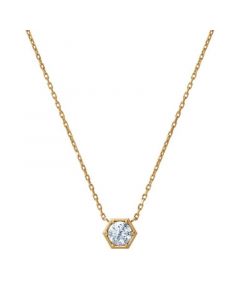 Diamond Honeycomb Solitaire Pendant Necklace (1/4 ct. t.w.) in 14k White or Yellow Gold, 16" + 2" extender