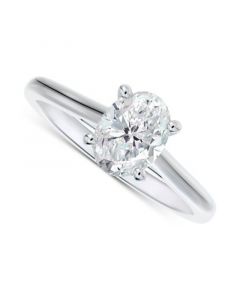 Diamond Oval-Cut Cathedral Solitaire Engagement Ring (5/8 ct. t.w.) in 14k White Gold