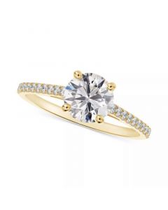 Diamond Cathedral Pavé Band Engagement Ring (5/8 ct. t.w.) in 14k White, Yellow or Rose Gold