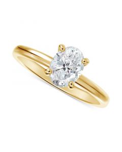 Diamond Solitaire Oval-Cut Diamond Engagement Ring (1/2 ct. t.w.) in 14k Gold