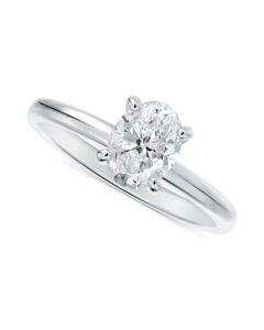 Diamond Solitaire Oval-Cut Diamond Engagement Ring (5/8 ct. t.w.) in 14k White Gold