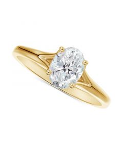 Diamond Oval-Cut Engagement Ring (1/2 ct. t.w.) in 14k Gold