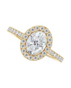 Diamond Oval Halo Engagement Ring (1 ct. t.w.) in 14k Gold