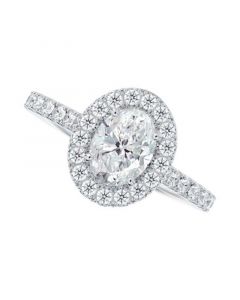 Diamond Oval Halo Engagement Ring (1-1/2 ct. t.w.) in 14K White Gold