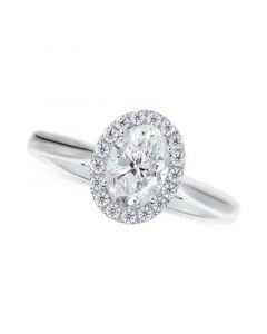 Diamond Oval Halo Engagement Ring (5/8 ct. t.w.) in 14k White Gold