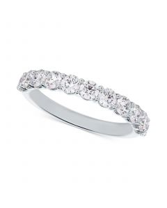 Diamond Eleven Stone Band (1 ct. t.w.) in 14k White Gold