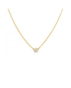 Diamond Bezel Pendant Necklace (3/8 ct. t.w.) in 14k Gold, 16" + 2" extender