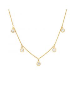 Diamond Dangle Statement Necklace (5/8 ct. t.w.) in 14k White or Yellow Gold , 17" + 1" extender