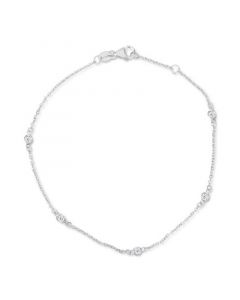 Diamond Bezel Chain Link Bracelet (1/6 ct. t.w.) in 14k White or Yellow Gold