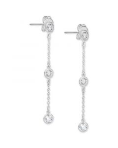 Diamond Bezel Chain Drop Earrings (1/2 ct. t.w.) in 14k White Gold