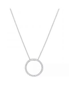 Diamond Circle Pendant Necklace (1/2 ct. t.w.) in 14k White or Yellow Gold, 16" + 2" extender