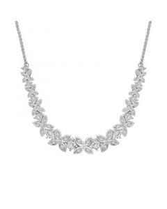 Diamond Butterfly Statement Necklace (1 ct. t.w.) in Sterling Silver, 16-1/2" + 2" extender, Created for Macy's