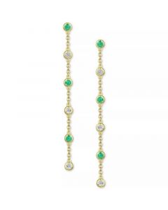 Sapphire (1/2 ct. t.w.) & Diamond Accent Linear Drop Earrings in 14k White Gold (Also in Emerald & Ruby)