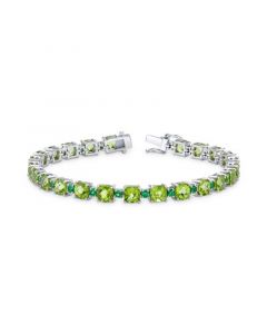 Peridot (16-3/4 ct. t.w.) & Tsavorite (2-1/2 ct. t.w.) Tennis Bracelet in Sterling Silver