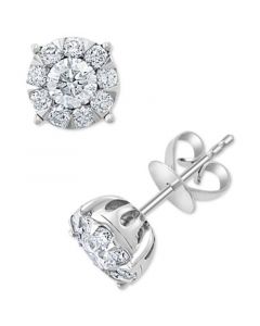 EFFY® Diamond Halo Stud Earrings (1 ct. t.w.) in 14k White Gold