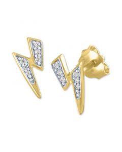 Diamond Lightening Bolt Stud Earrings (1/20 ct. t.w.) in 14k Gold-Plated Sterling Silver