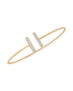 Diamond Bar Cuff Bangle Bracelet (1/10 ct. t.w.) in 14k Gold, Created for Macy's